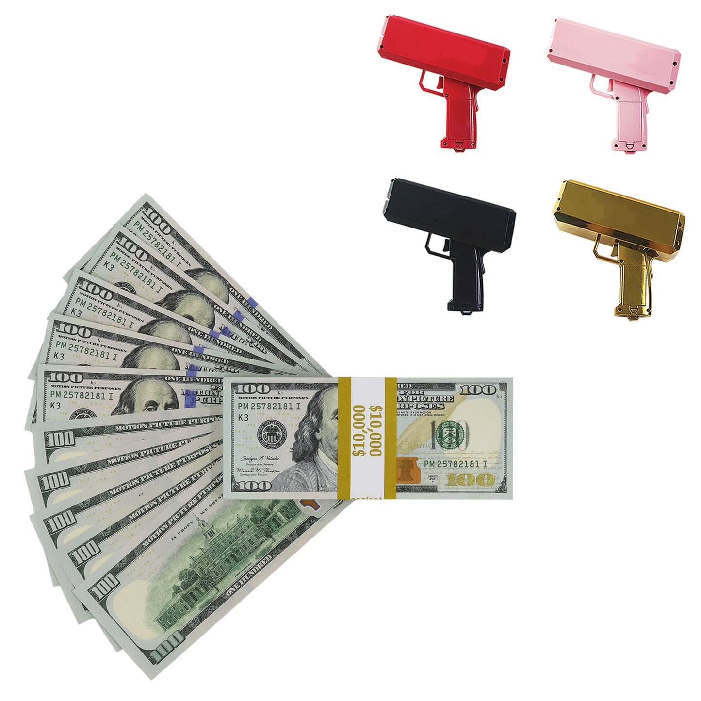 $10,000 (Prop Money) with Money Gun